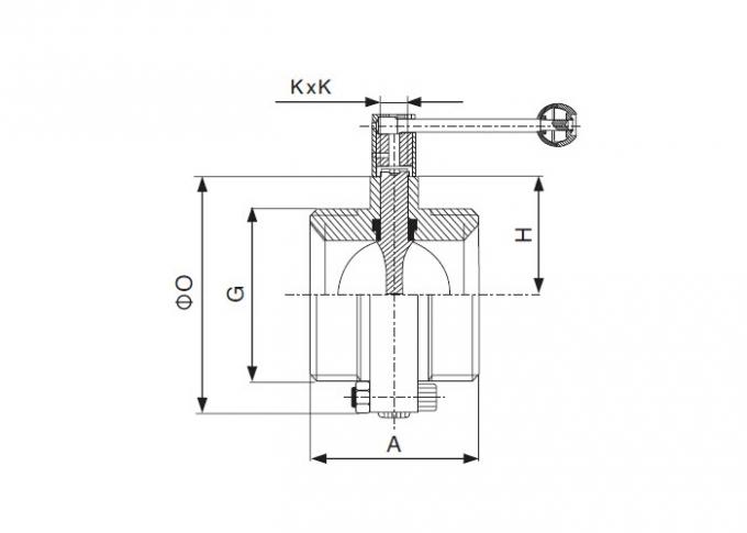 Dimension of Sanitary Threaded Butterfly Valve â€“ 3A Series