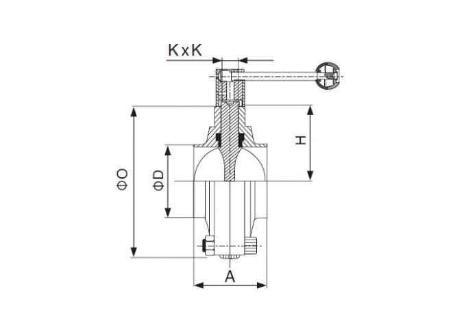 Dimension of Sanitary Welded Butterfly Valve â€“ SMS Series