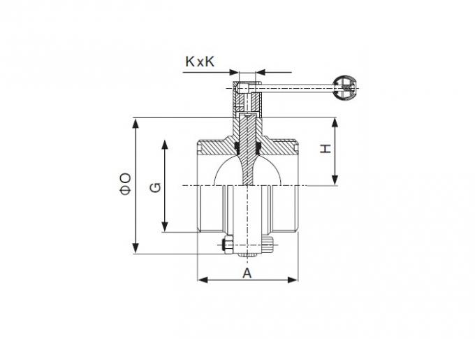 Dimension of Sanitary Threaded Butterfly Valve â€“ SMS Series