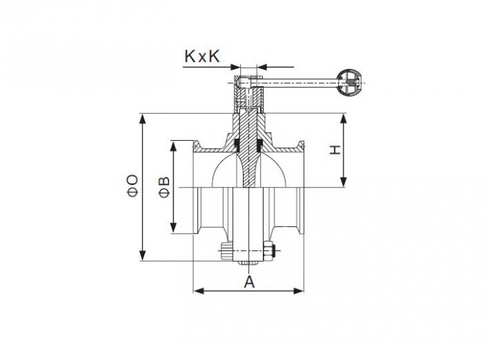 Dimension of Sanitary Clamped Butterfly Valve â€“ DIN Series