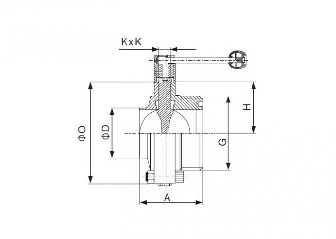 Dimension of Sanitary Welded x Threaded Butterfly Valve â€“ DIN Series