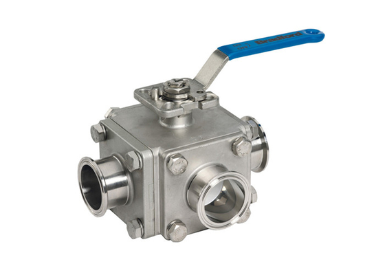 China DN10 AISI 304 Stainless Steel Sanitary Valves - Three Way Ball Valve supplier