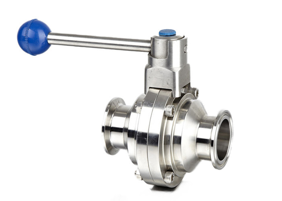 China Hygienic Tri Clover Butterfly Valve , Sanitary Stainless Steel Butterfly Valves supplier