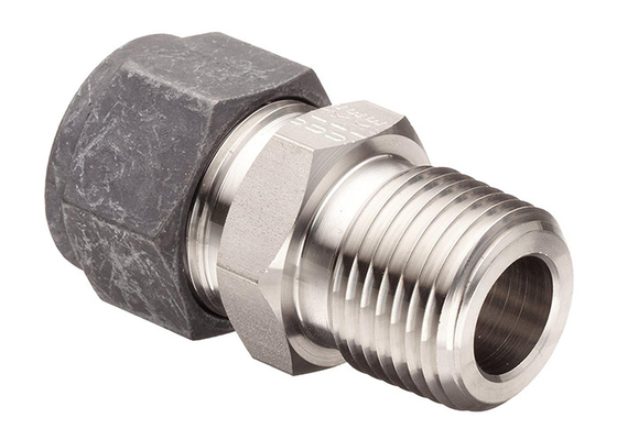 China Fractional Tube NPT Compression Tube Fittings High Hardness Straight Male Connectors supplier